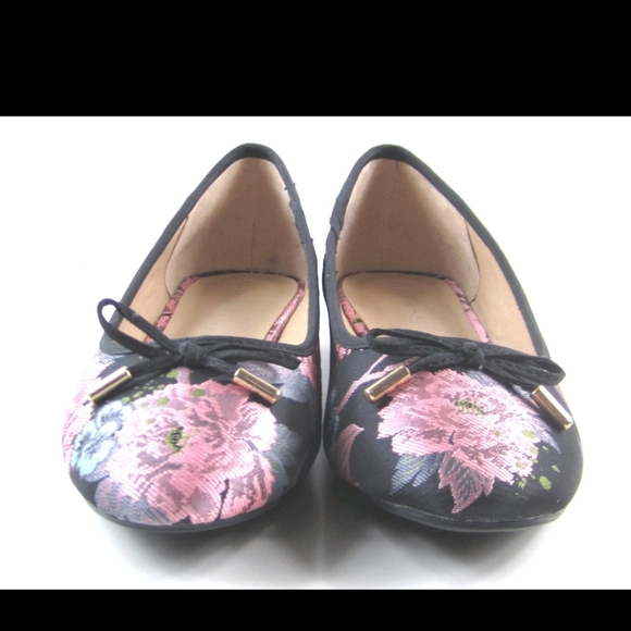 Like New! Kelly And Katie Floral Ballet Flats Elerana - Black and Pink Sz 10 - Picture 6 of 8
